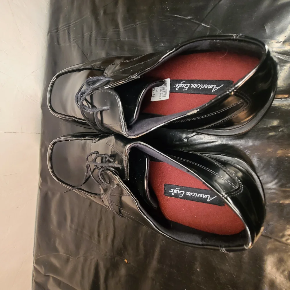 American Eagle men's black patent leather square toe Shoes Size 12 - Picture 8 of 11